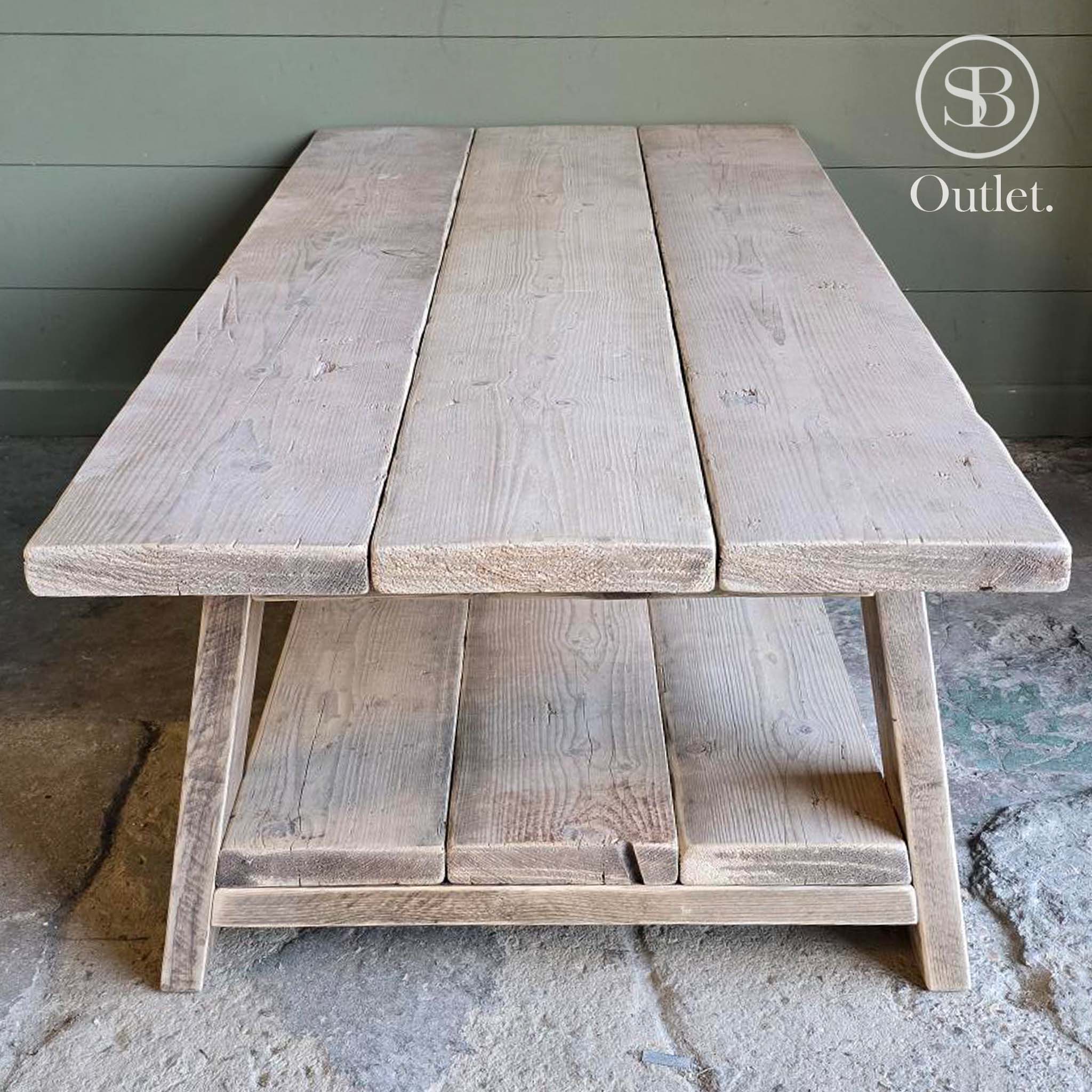 Barn Coffee Table - 140cm Long x 65cm Deep x 45cm H - Natural