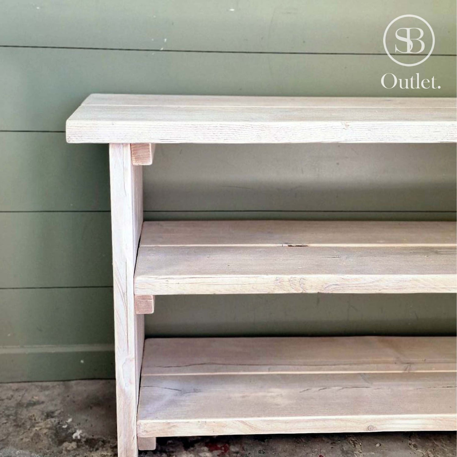 Shoe Rack - 110cm Long x 35cm Deep x 66cm High - Limed Oak