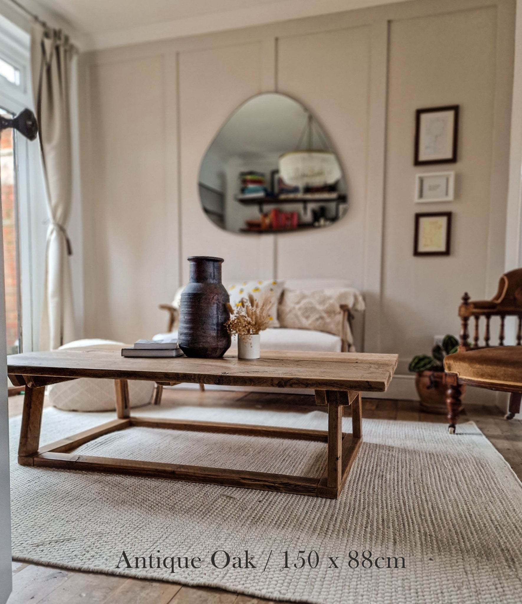 antique reclaimed wood coffee table