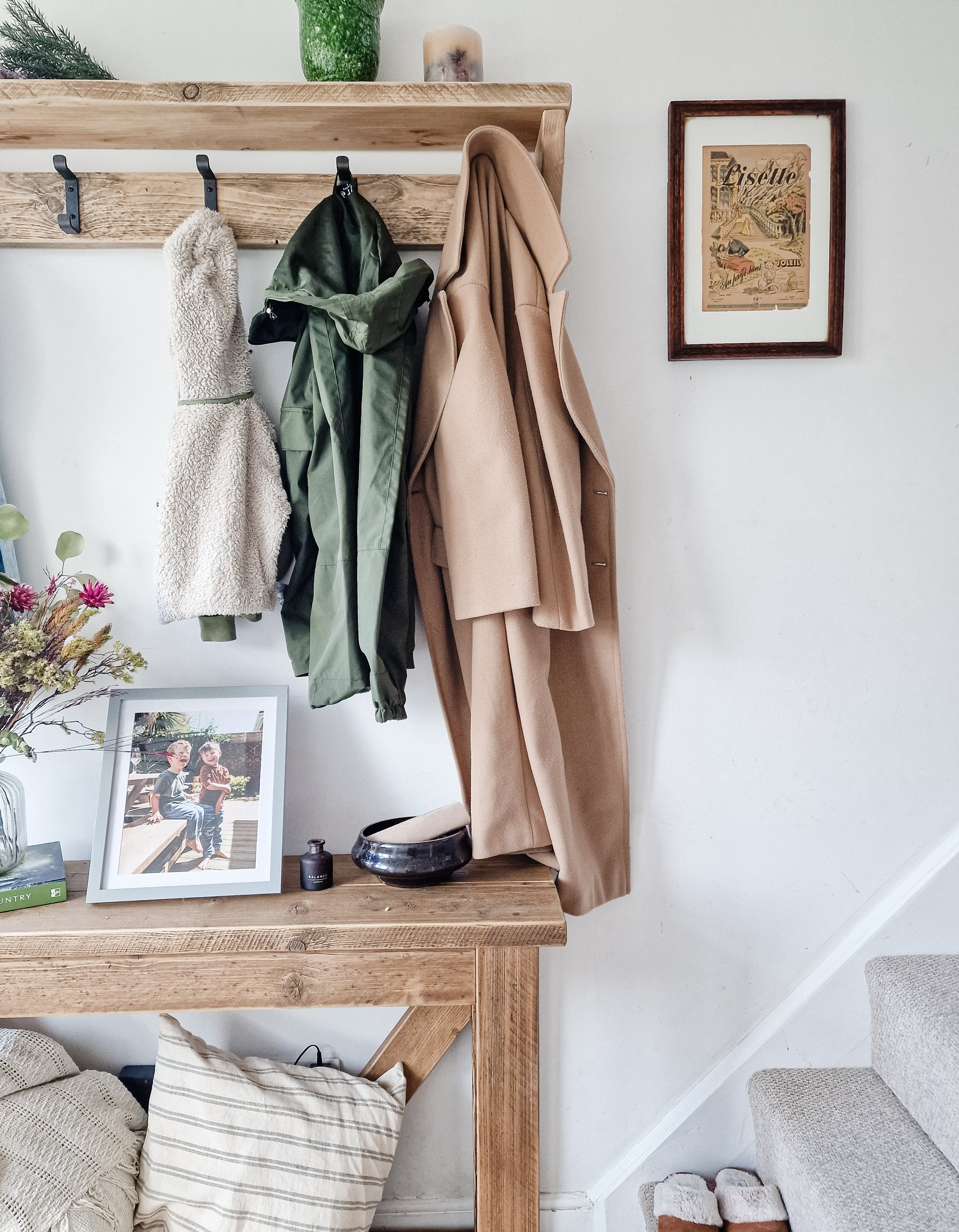 Reclaimed Wood Coat Rack and Shelf – Still and Bloom