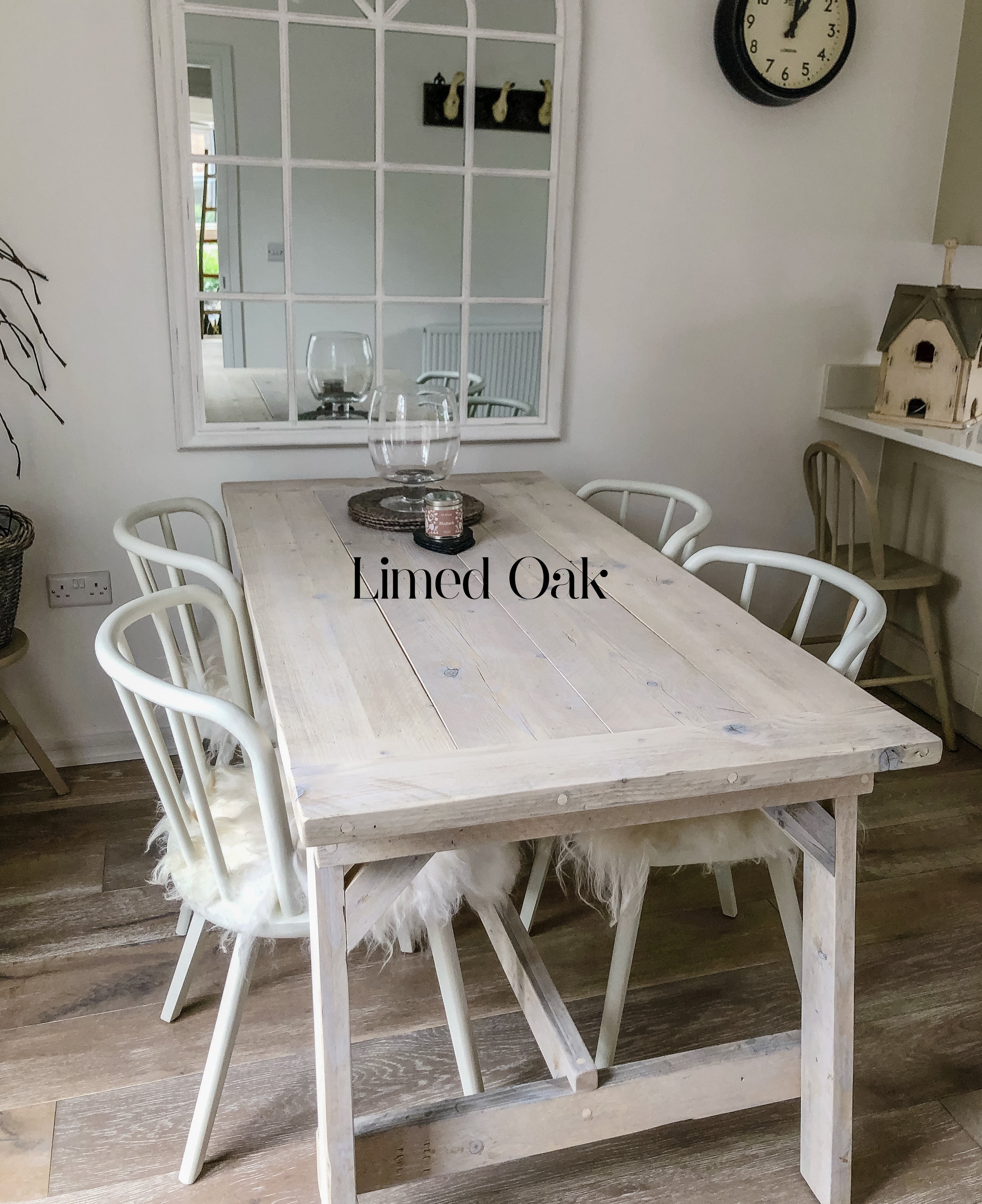 Solid wood farmhouse dining store table set